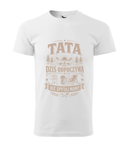 męska koszulka - Tata dziś odpoczywa idź spytaj mamy