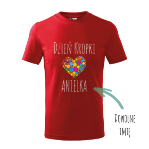 Dzień Kropki serce imię - Koszulka Dziecięca - Dzień Kropki