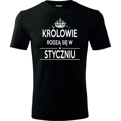 Męska koszulka - Królowie rodzą się w styczniu 02