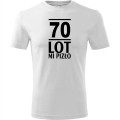 biała Męska koszulka - 70 lot mi pizło - na prezent urodziny.