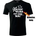 Czarna Męska koszulka - Księciunio + dowolne imię -t-shirt na prezent.