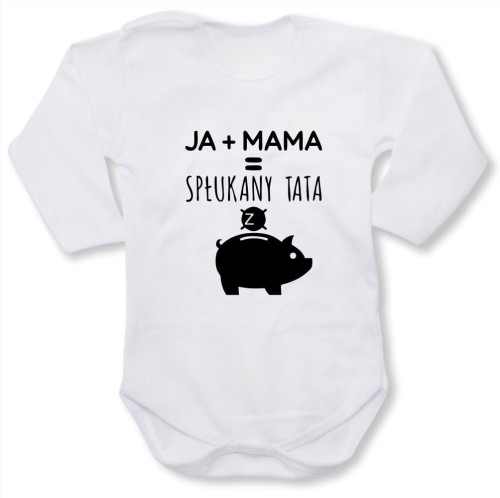 Dziecięce body z dł. rękawem - ja plus mama = spłukany tata