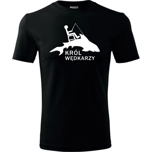Męska koszulka dla Wędkarza - Król wędkarzy - t-shirt wędkarski prezent na ryby