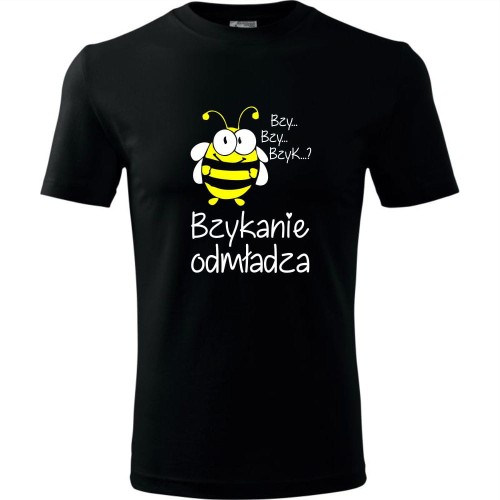 męska koszulka - bzyk**** odmładza - śmieszny nadruk t-shirt