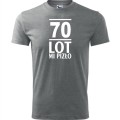 szara Męska koszulka - 70 lot mi pizło - na prezent urodziny.