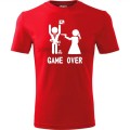 Czerwona Męska koszulka - Game over 07 - wieczór kawalerski prezent pan młody pistolet .Dostępne wszystkie rozmiary S, M, L, XL, XXL, XXXL, XXXXL. Zapraszamy do zakupu.