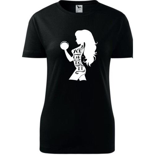 Damska koszulka taliowana Sportowa - You can do it