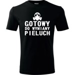 Męska koszulka - Gotowy do wymiany pieluch. Idealna koszulka dla przyszłego tatusia (taty, ojca) 