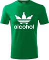 zielona Męska koszulka - Alcohol, śmieszna i wyjątkowa. T-shirt jak znane logo ADIDAS. Dostępne wszystkie rozmiary S, M, L, XL, XXL, XXXL, XXXXL. Zapraszamy do zakupu.