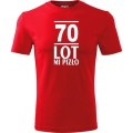 czerwona Męska koszulka - 70 lot mi pizło - na prezent urodziny.