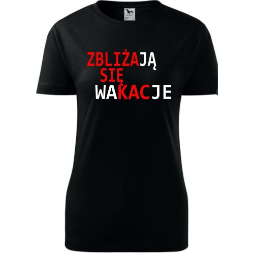 Damska koszulka taliowana Turystyczna - Zbliżają się wakacje