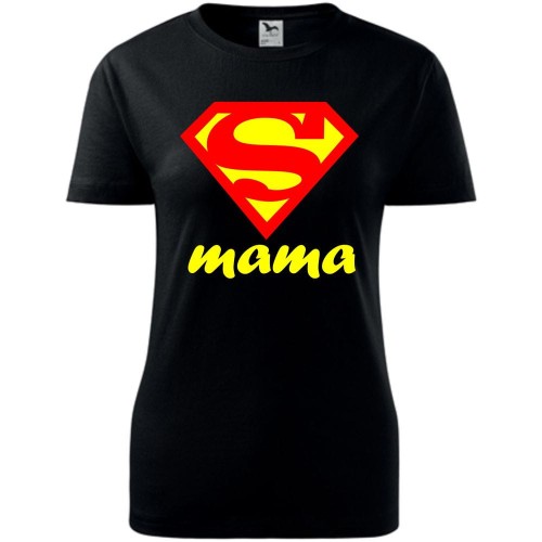 Damska koszulka taliowana - Super Mama
