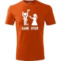 Pomarańczowa Męska koszulka - Game over 07 - wieczór kawalerski prezent pan młody pistolet .Dostępne wszystkie rozmiary S, M, L, XL, XXL, XXXL, XXXXL. Zapraszamy do zakupu.