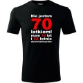 Czarna Męska koszulka - nie jestem 70 latkiem mam 18 lat i 52 letnie doświadczenie urodziny prezent. Dostępne wszystkie rozmiary S, M, L, XL, XXL, XXXL, XXXXL. Zapraszamy do zakupu.