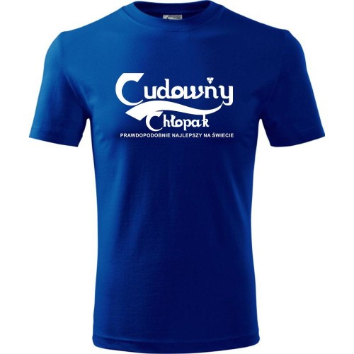 Męska koszulka - Cudowny chłopak, najprawdopodobniej najlepszy na Świecie