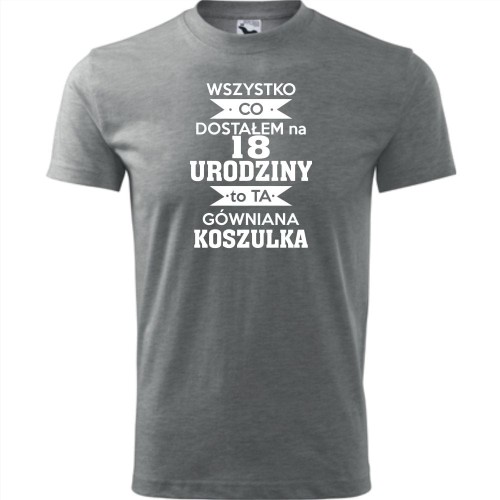 Męska koszulka - wszystko co dostałem na 18 urodziny to ta gówniana koszulka