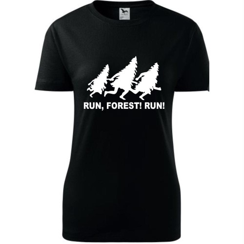 Damska koszulka taliowana dla Biegaczki - Bieg 02 run forest run
