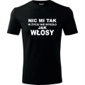 Czarna Męska koszulka - Nic mi tak w życiu nie wyszło jak włosy