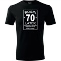 czarna Męska koszulka - boski 70 latek.