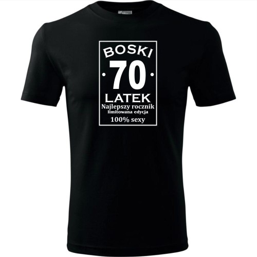 Męska koszulka - boski 70 latek