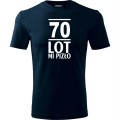 granatowa Męska koszulka - 70 lot mi pizło - na prezent urodziny.