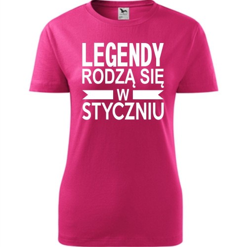 Damska koszulka taliowana - Legendy rodzą się w styczniu