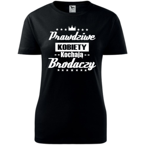 Damska koszulka taliowana - Prawdziwe kobiety kochają brodaczy