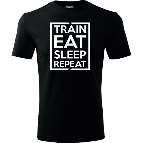 Męska koszulka Sportowa - Train eat sleep