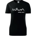 Czarna Damska koszulka taliowana Turystyczna - Chodźmy w góry. Dostępne wszystkie rozmiary XS, S, M, L, XL, XXL. Zapraszamy do zakupu.