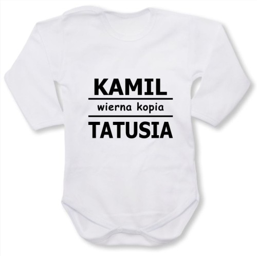 Dziecięce body z dł. rękawem - imię kopia tatusia