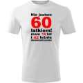 Biała Męska koszulka - nie jestem 60 latkiem, mam 18 lat i 42 lata doświadczenia urodziny prezent. Dostępne wszystkie rozmiary S, M, L, XL, XXL, XXXL, XXXXL. Zapraszamy do zakupu.