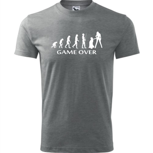 Męska koszulka - Game over 08 - ewolucja pan młody prezent na kawalerskie  pamiątka