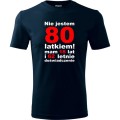 Granatowa Męska koszulka - nie jestem 80 latkiem mam 18 lat i 62 lata doświadczenia prezent na urodziny