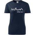 Granatowa Damska koszulka taliowana Turystyczna - Chodźmy w góry. Dostępne wszystkie rozmiary XS, S, M, L, XL, XXL. Zapraszamy do zakupu.