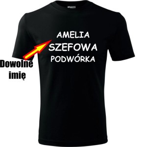 Dziecięca koszulka - Szefowa podwórka + Twoje imię