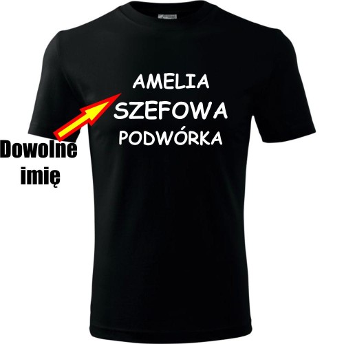 Dziecięca koszulka - Szefowa podwórka + Twoje imię
