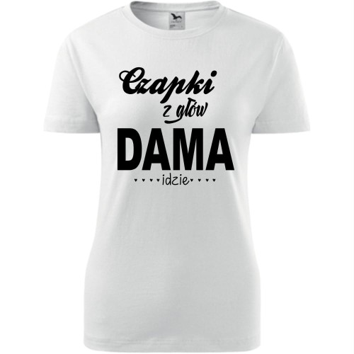 Damska koszulka - Czapki z głów dama idzie