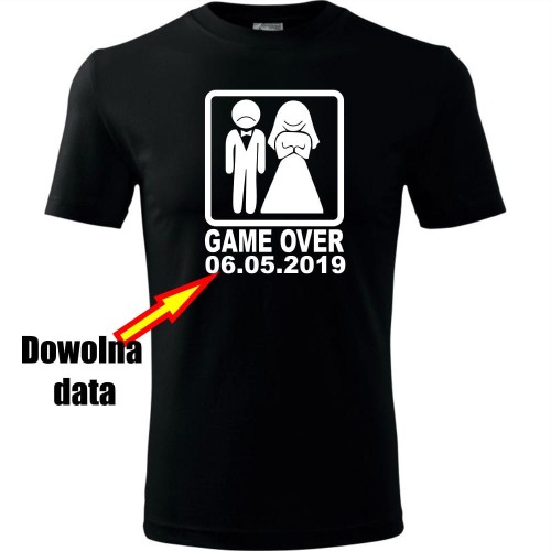Męska koszulka - Game over + dowolna data