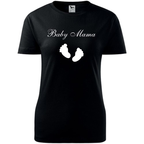 Damska koszulka taliowana - Baby mama