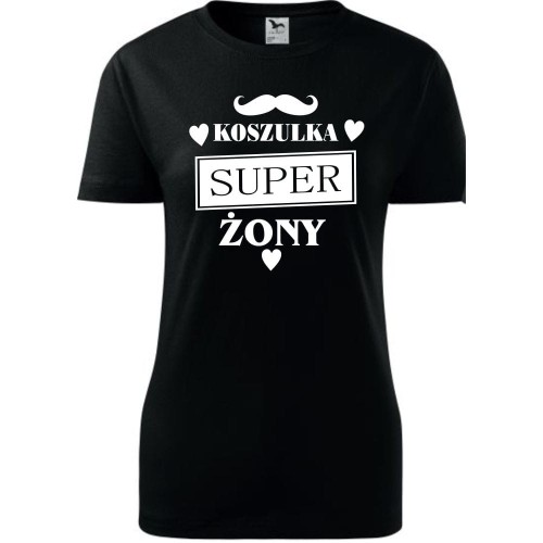 Damska koszulka taliowana - Koszulka super żony