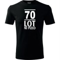 czarna Męska koszulka - 70 lot mi pizło - na prezent urodziny.
