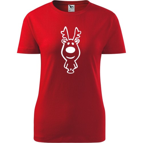 Damska koszulka taliowana - Renifer t-shirt na prezent na święta dla niej - Boże Narodzenie