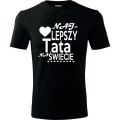 czarna Męska koszulka - Najlepszy tata na świecie 07 - wyjątkowa koszulka t-shirt oryginalny.