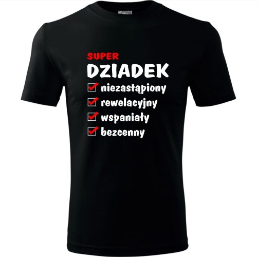 Męska koszulka - Zalety dziadka, prezent na urodziny i na dzień dziadka