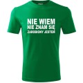 Zielona Męska koszulka - Nie wiem, nie znam się, zarobiony jestem