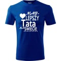 niebieska Męska koszulka - Najlepszy tata na świecie 07 - wyjątkowa koszulka t-shirt oryginalny.