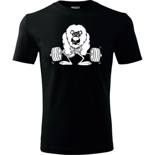 Męska koszulka Sportowa - Lew siłownia