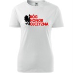 Damska koszulka taliowana - Bóg Honor Ojczyzna