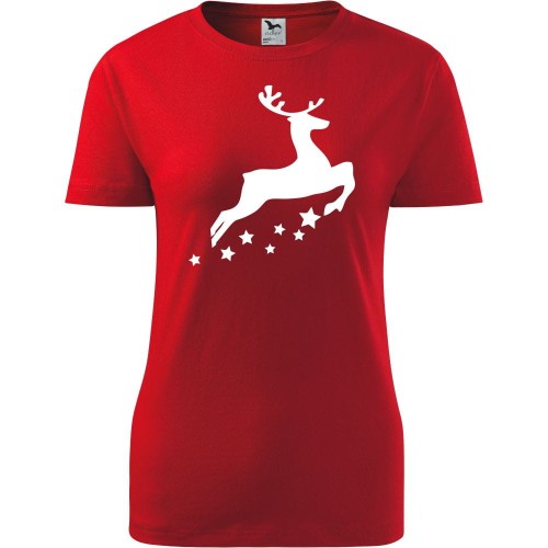 Damska koszulka taliowana - Renifer 01