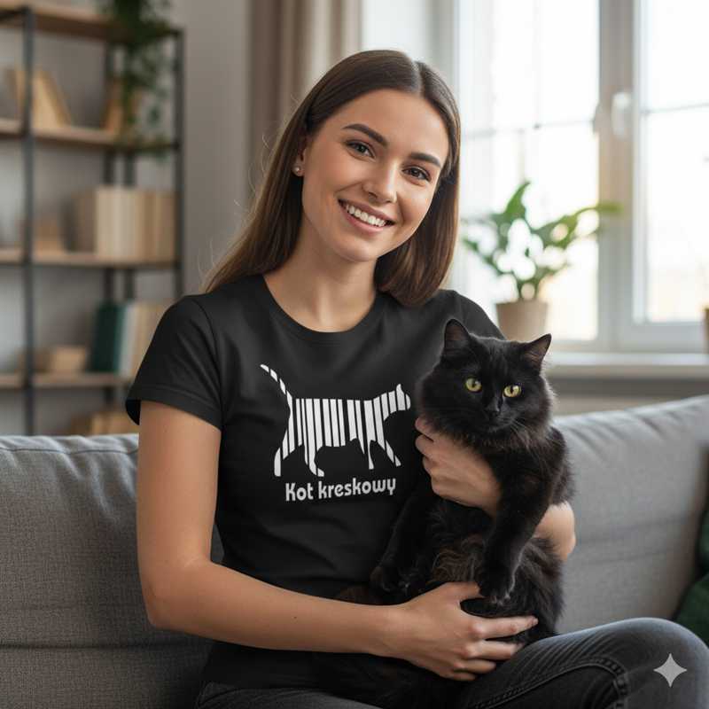 Damska koszulka - Kot kreskowy